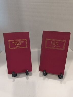 Award Books Leatherette Little Women & Great Short Stories, Alcott, O Henry VTG